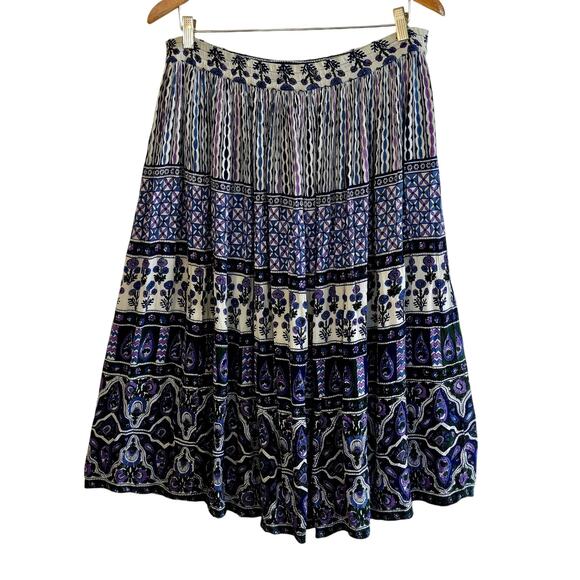 Vintage Elastic waist tiered midi maxi peasant skirt 1980s - Picture 1 of 6